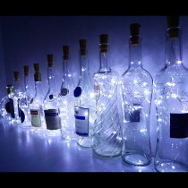 LED vianočné osvetlenie do fľaše-MINI, 2m, solárne,IP44, studená biela